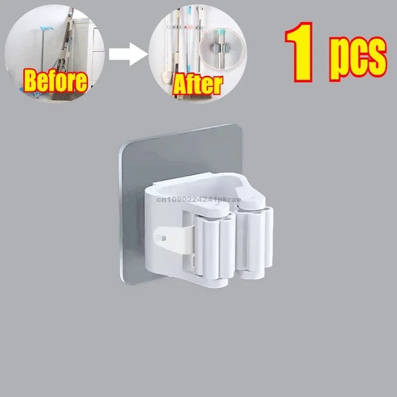Get It Off the Floor Mop & Broom Wall Organizer – No-Drill Hold