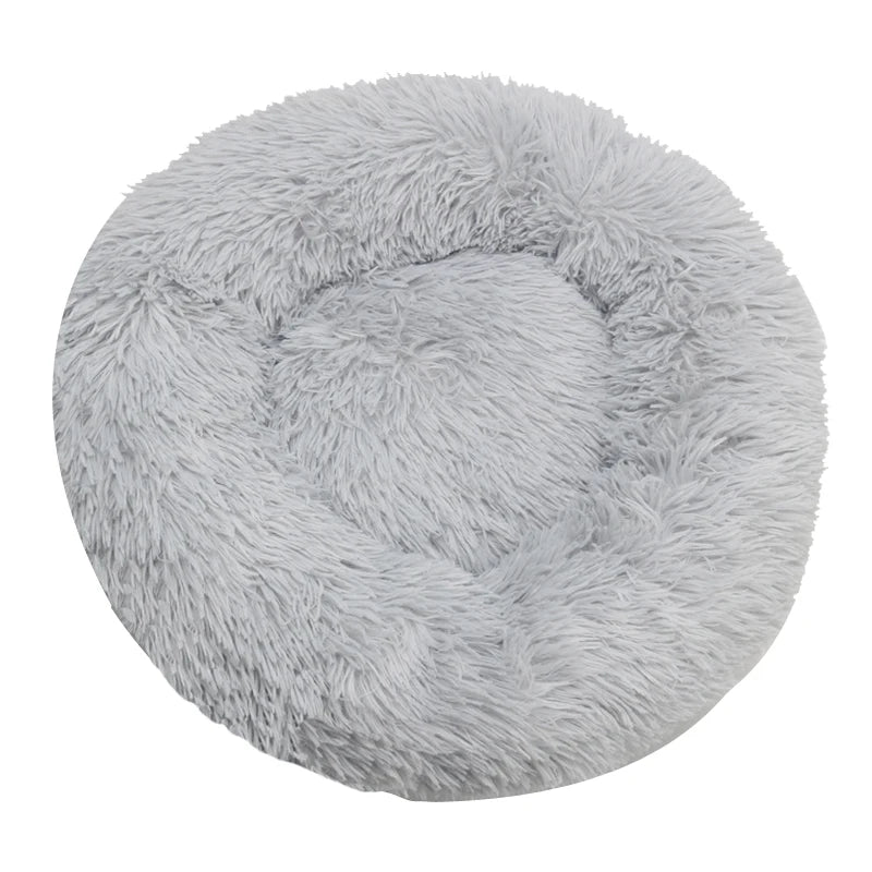 Round Dog Bed Plush Winter Warm Washable For Small Medium Large Dogs Cats