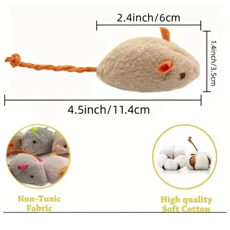 Interactive Plush Rat And Cat Toys With Durable Linen For Indoor Play