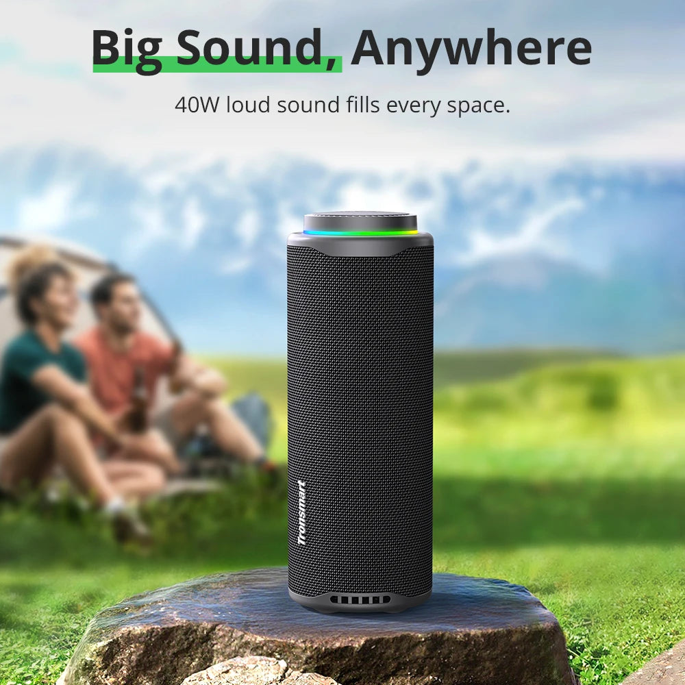 40W 360° Portable Bluetooth Speaker – Deep Bass & Waterproof