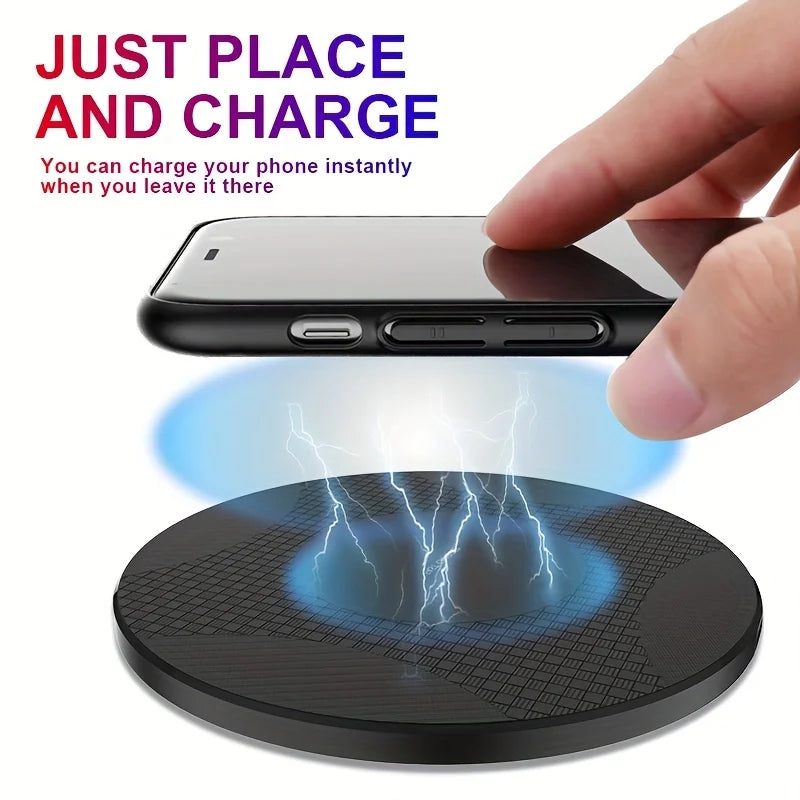 Wireless Charger Pad Stand Ultra Thin 10W Fast Charge For iPhone And Android