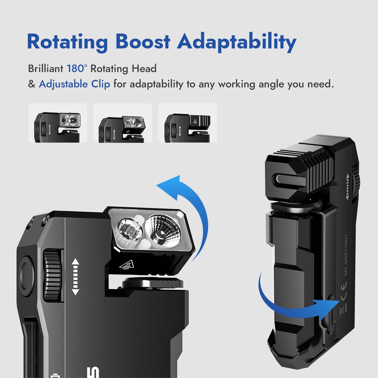 500LM Rechargeable Magnetic EDC Flashlight with USB-C