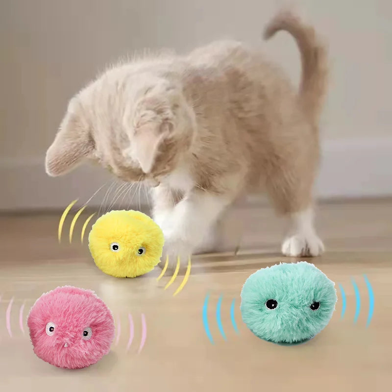 Smart Cat Toys Interactive Ball Squeaky Plush Catnip Training Toy
