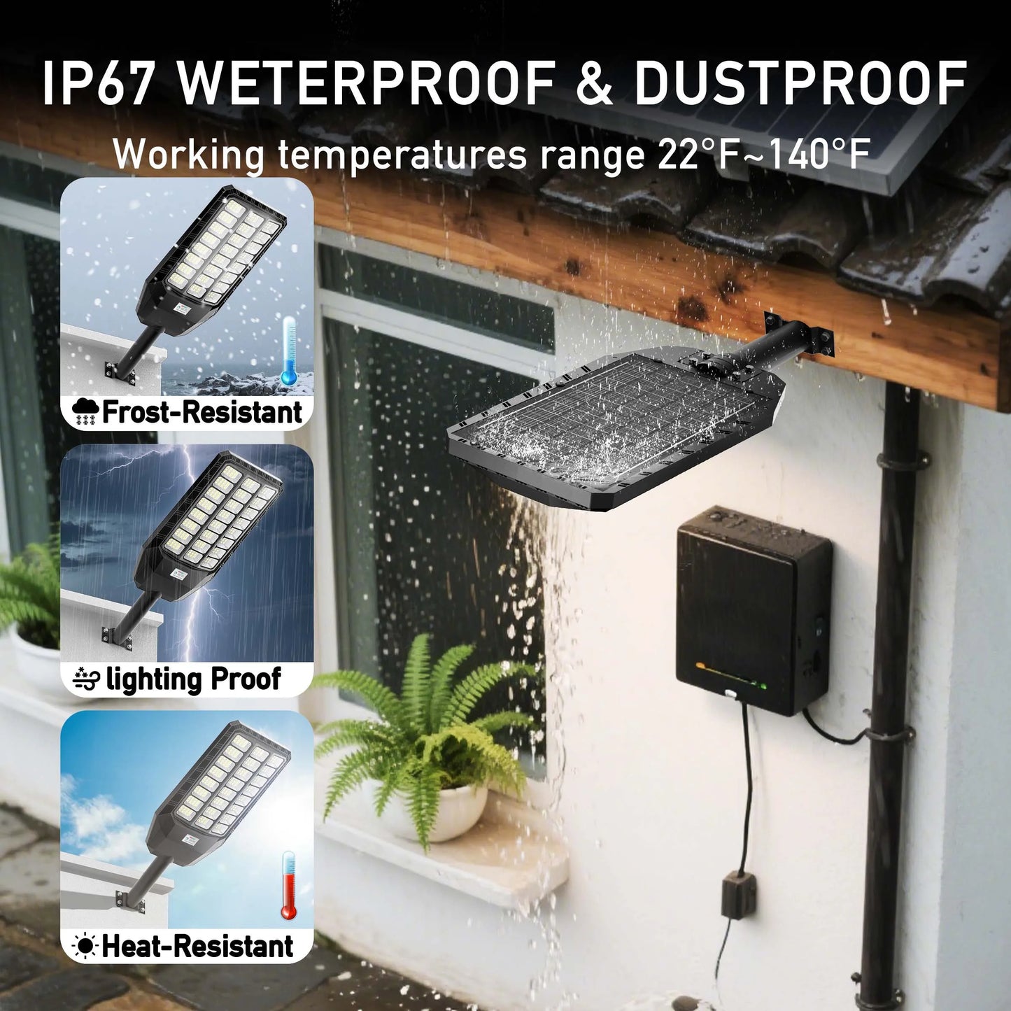 Light Up the Night™ Solar Security Street Light – Dusk-to-Dawn Motion Sensor