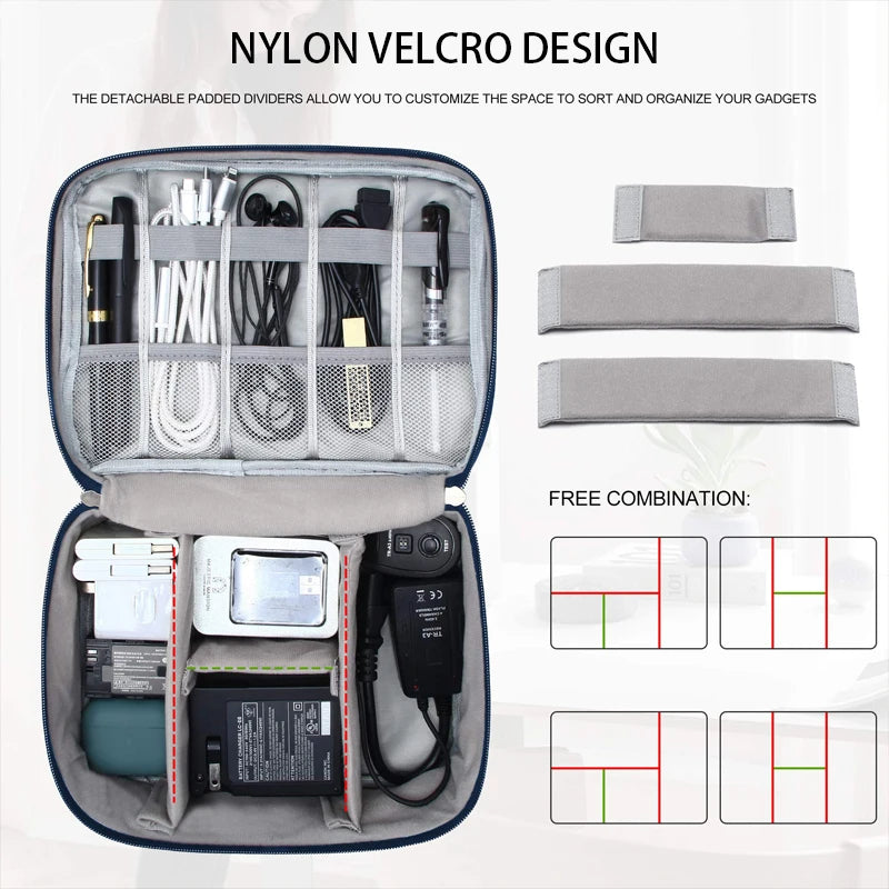 Travel Cable Storage Bag Portable Waterproof Tech Organizer For Travelers