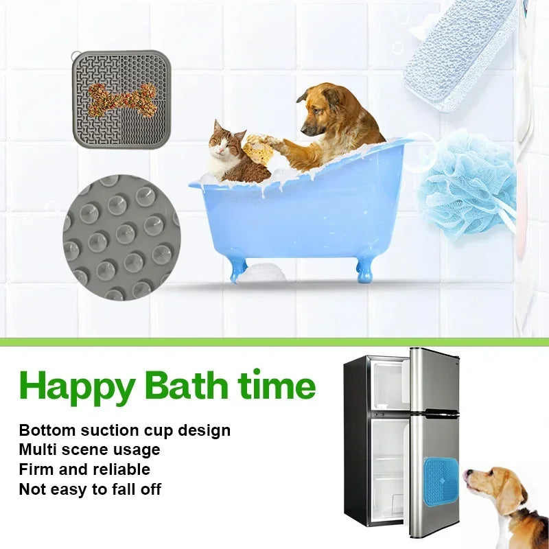 Licking Mat Slow Feeder For Dogs And Cats Suction Cups
