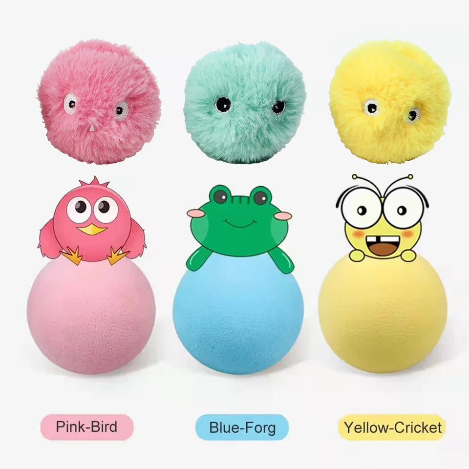 Smart Cat Toys Interactive Ball Squeaky Plush Catnip Training Toy