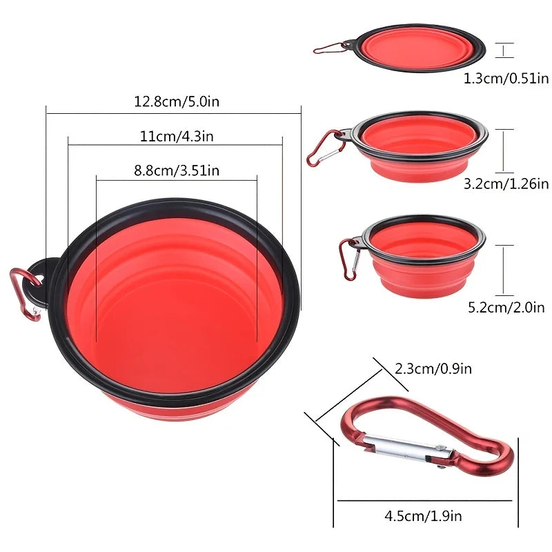 Durable Collapsible Portable Pet Food Bowl TPR Silicone For Dogs And Cats Travel