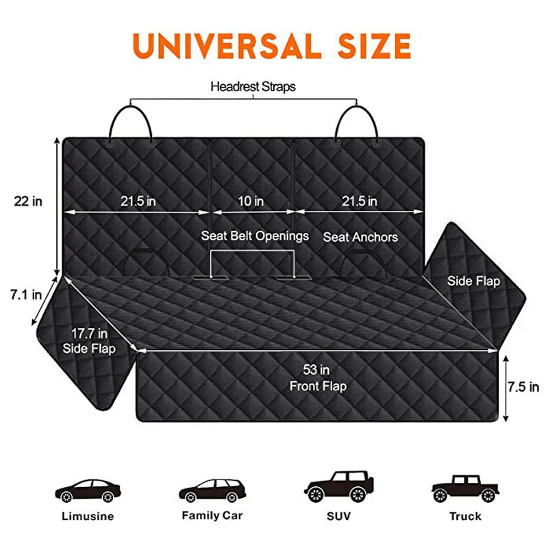 Car Dog Seat Cover Back Seat Waterproof Non Slip Protector