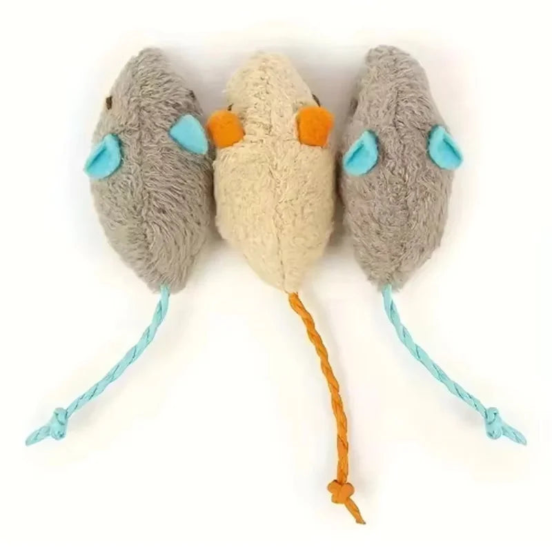 Interactive Plush Rat And Cat Toys With Durable Linen For Indoor Play