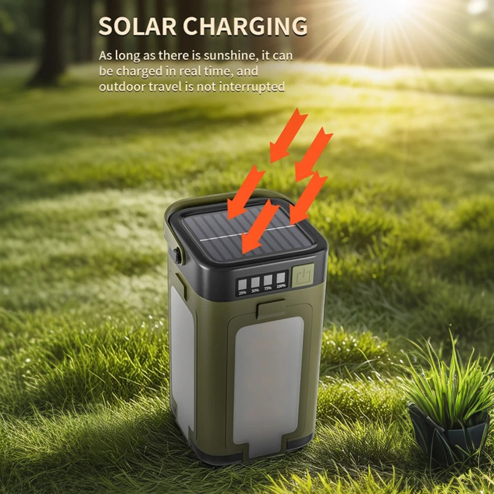 Shunmaii Solar Camping Lantern Foldable Waterproof Rechargeable Light Outdoors